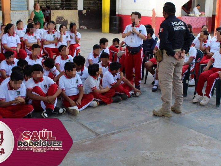 Dirección de seguridad pública municipal ofrece charla sobre bullying en la escuela primaria