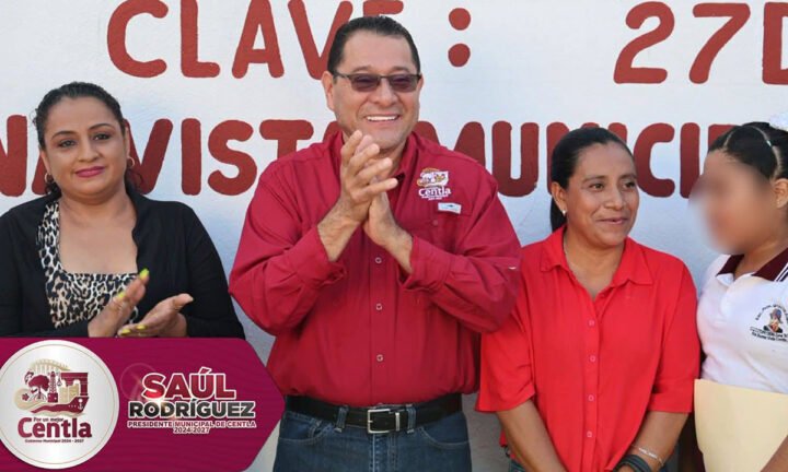 Saúl Armando Rodríguez Rodríguez inaugura comedor escolar en la primaria de la ranchería Buena